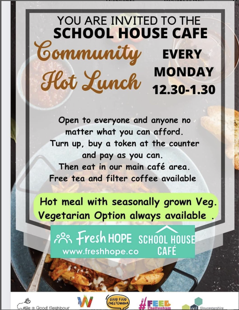 School House Cafe: Community Hot Meal Poster